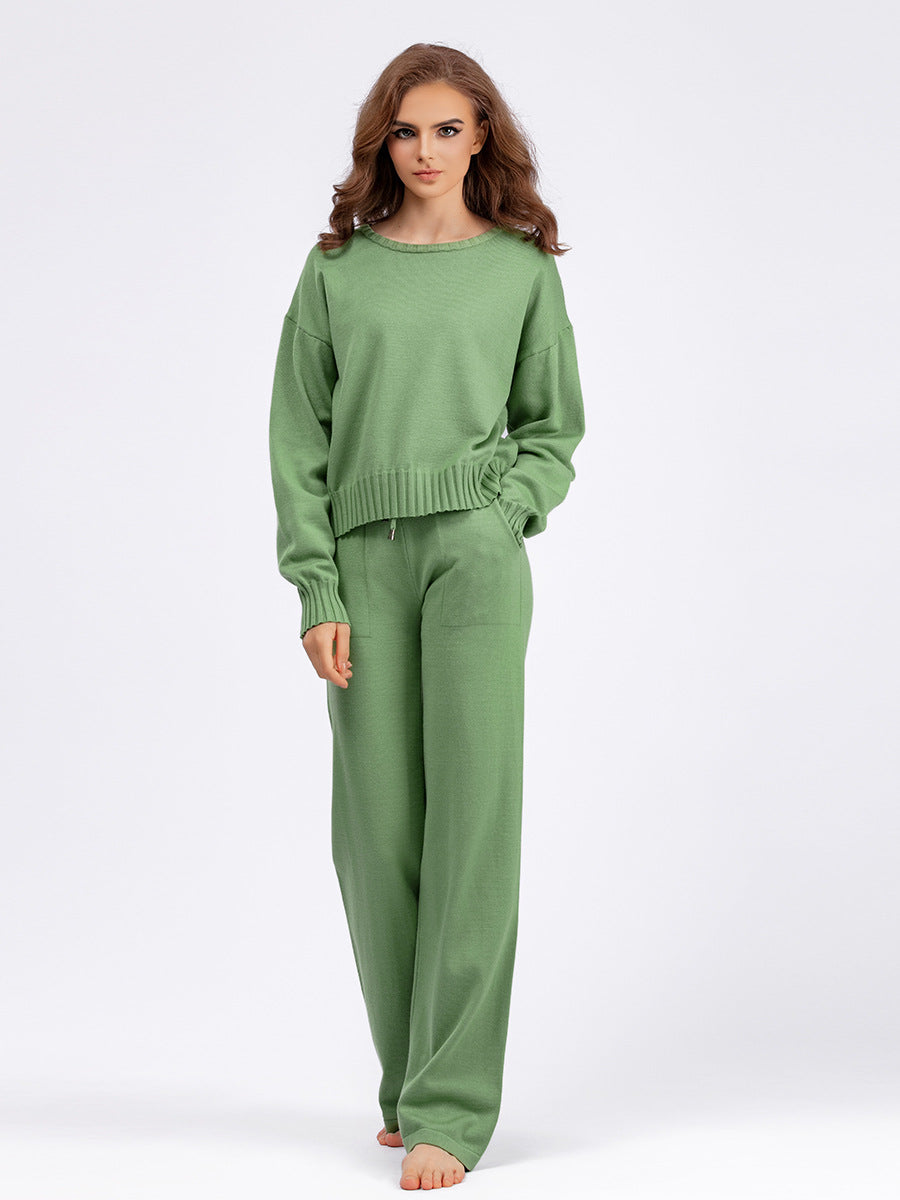 European and American Style Two-Piece Fashionable Cropped Long-Sleeved Suit for Women - Autumn/Winter New Arrivals