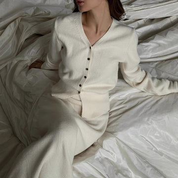 Sweater Skirt Sets Women 2 Piece Outfits Button Down Cardigan Maxi Skirt Sets Fall Loungewear