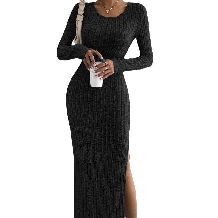 Women's  Long Sleeve Maxi Dress Crew Neck Trendy Loose Casual Dresses